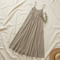 Driftwood Maxi Sundress in Taupe - flat lay product photo